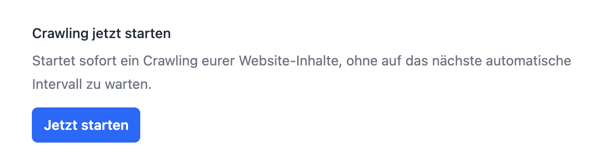 Crawling jetzt starten